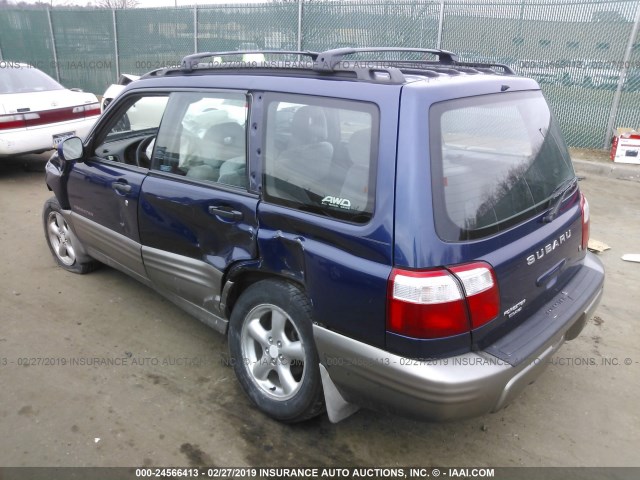 JF1SF65562G756883 - 2002 SUBARU FORESTER S BLUE photo 3