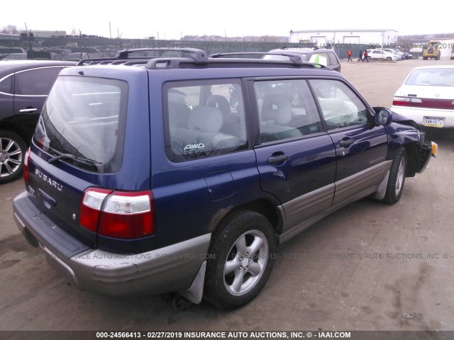 JF1SF65562G756883 - 2002 SUBARU FORESTER S BLUE photo 4