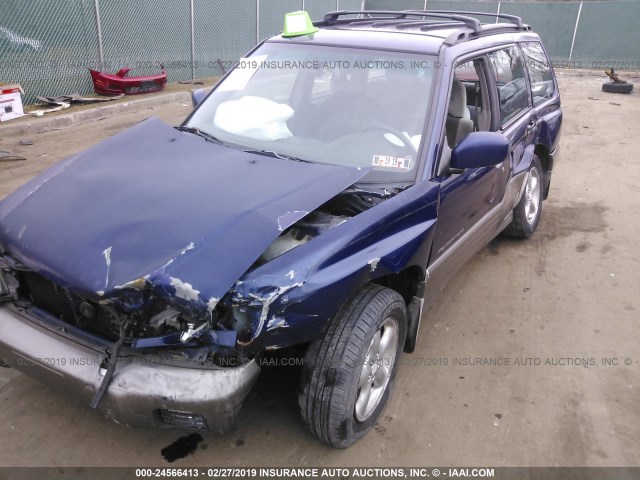 JF1SF65562G756883 - 2002 SUBARU FORESTER S BLUE photo 6