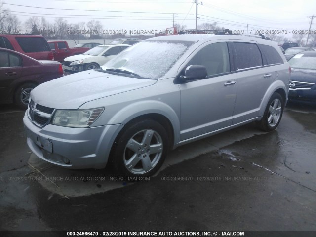 3D4GG67V69T582400 - 2009 DODGE JOURNEY R/T SILVER photo 2