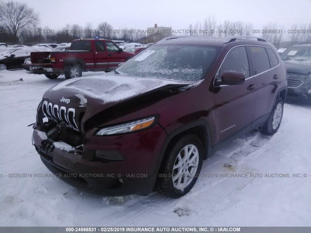 1C4PJLCB7GW177050 - 2016 JEEP CHEROKEE LATITUDE RED photo 2