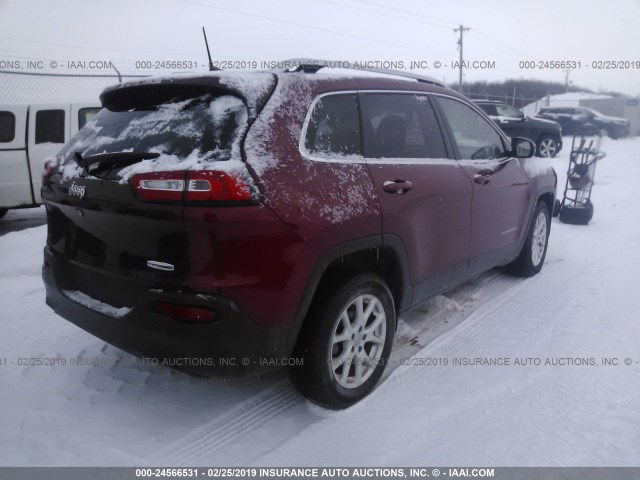 1C4PJLCB7GW177050 - 2016 JEEP CHEROKEE LATITUDE RED photo 4