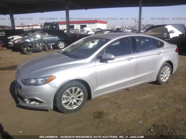 3FA6P0G7XHR379759 - 2017 FORD FUSION S SILVER photo 2