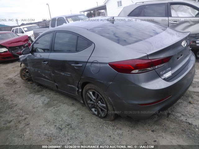 5NPD84LF3JH341253 - 2018 HYUNDAI ELANTRA SEL/VALUE/LIMITED GRAY photo 3