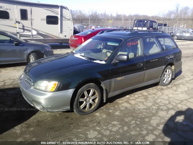 4S3BH675137601015 - 2003 SUBARU LEGACY OUTBACK AWP GREEN photo 2