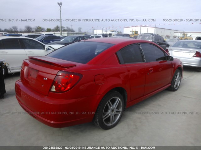 1G8AW18B67Z102482 - 2007 SATURN ION LEVEL 3 RED photo 4