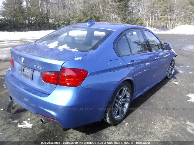 WBA3B9G55FNR99267 - 2015 BMW 335 XI BLUE photo 4