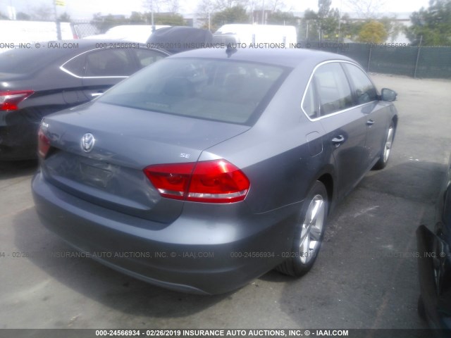 1VWBP7A35DC104779 - 2013 VOLKSWAGEN PASSAT SE GRAY photo 4