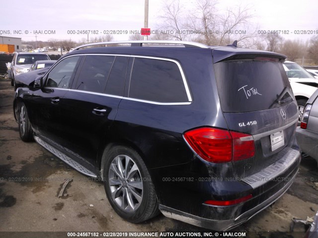 4JGDF7CE3EA434779 - 2014 MERCEDES-BENZ GL 450 4MATIC BLUE photo 3