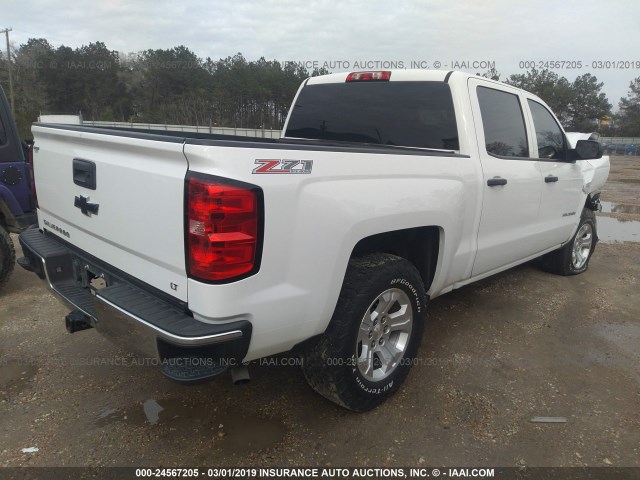 3GCUKREC0EG535433 - 2014 CHEVROLET SILVERADO K1500 LT WHITE photo 4