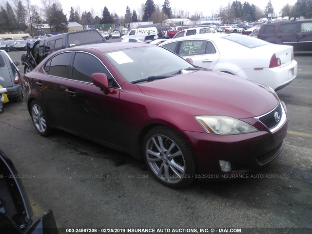 JTHBK262472040490 - 2007 LEXUS IS 250 RED photo 1