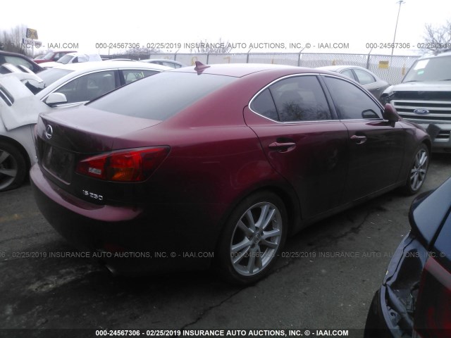 JTHBK262472040490 - 2007 LEXUS IS 250 RED photo 4