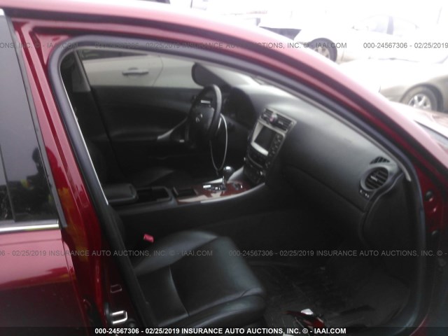 JTHBK262472040490 - 2007 LEXUS IS 250 RED photo 5