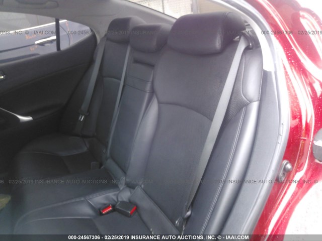 JTHBK262472040490 - 2007 LEXUS IS 250 RED photo 8