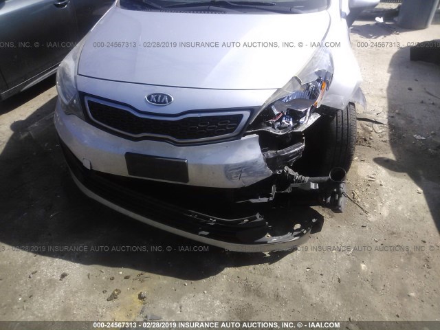 KNADN4A32C6070584 - 2012 KIA RIO EX/SX SILVER photo 6