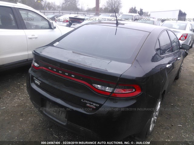 1C3CDFCB7ED692960 - 2014 DODGE DART LIMITED BLACK photo 4