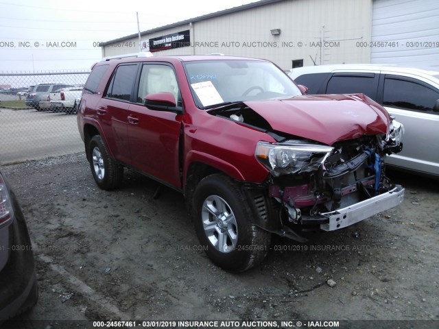 JTEBU5JR0J5587436 - 2018 TOYOTA 4RUNNER SR5 PREM/LTDL/TRAIL/TRD RED photo 1