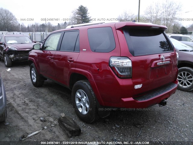 JTEBU5JR0J5587436 - 2018 TOYOTA 4RUNNER SR5 PREM/LTDL/TRAIL/TRD RED photo 3