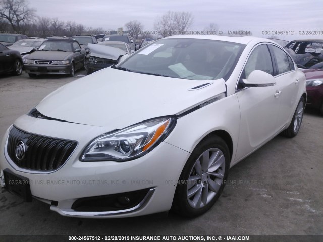 2G4GR5GX8F9298540 - 2015 BUICK REGAL PREMIUM WHITE photo 2