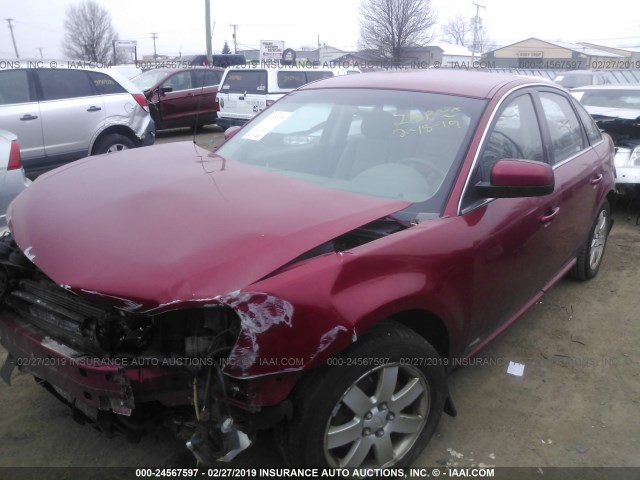 1FAFP24197G106958 - 2007 FORD FIVE HUNDRED SEL MAROON photo 2