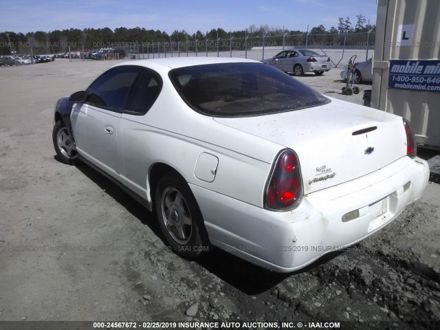 2G1WW12E259235089 - 2005 CHEVROLET MONTE CARLO LS WHITE photo 3