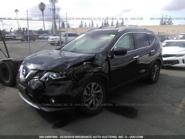 5N1AT2MT3GC871233 - 2016 NISSAN ROGUE S/SL/SV BLACK photo 2