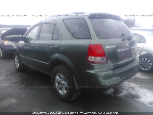 KNDJC733955334306 - 2005 KIA SORENTO EX/LX GREEN photo 3