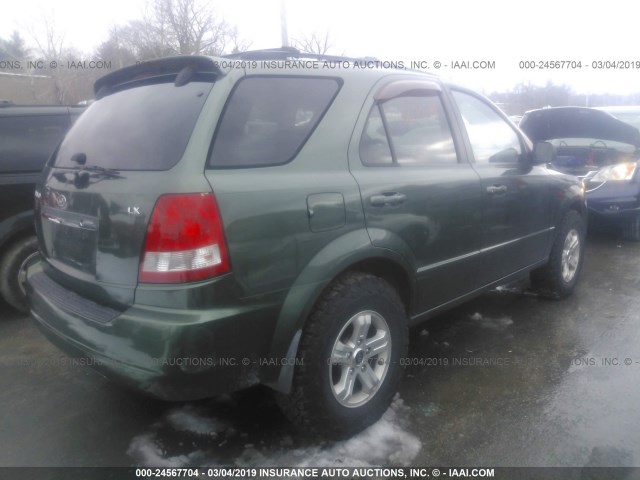 KNDJC733955334306 - 2005 KIA SORENTO EX/LX GREEN photo 4