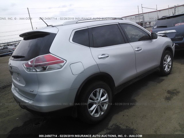 5N1AT2MT1FC912408 - 2015 NISSAN ROGUE S/SL/SV GRAY photo 4