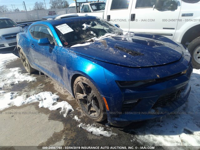 1G1FE1R70J0122322 - 2018 CHEVROLET CAMARO SS BLUE photo 1