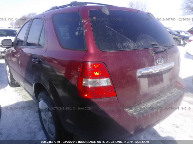 KNDJC736X75669913 - 2007 KIA SORENTO EX/LX RED photo 3