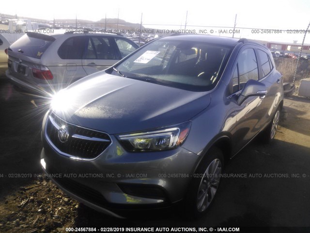 KL4CJASB0KB740115 - 2019 BUICK ENCORE PREFERRED GRAY photo 2