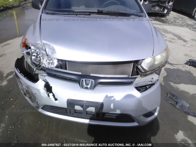 2HGFG11266H540230 - 2006 HONDA CIVIC DX SILVER photo 6