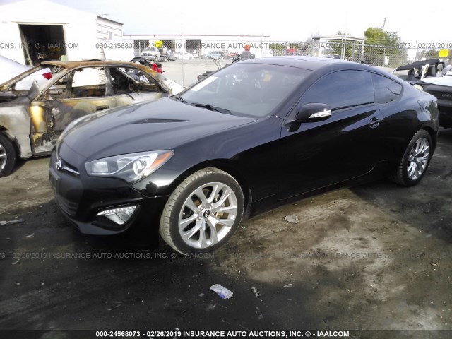 KMHHU6KJ7DU109730 - 2013 HYUNDAI GENESIS COUPE 3.8L BLACK photo 2