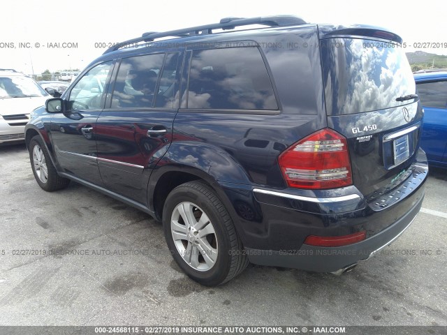 4JGBF71E77A217927 - 2007 MERCEDES-BENZ GL 450 4MATIC BLUE photo 3