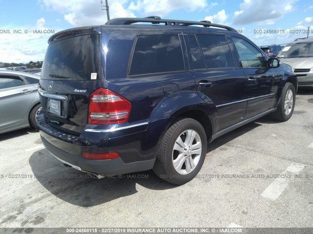 4JGBF71E77A217927 - 2007 MERCEDES-BENZ GL 450 4MATIC BLUE photo 4