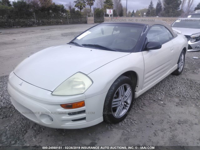 4A3AE75H05E001654 - 2005 MITSUBISHI ECLIPSE SPYDER GTS WHITE photo 2