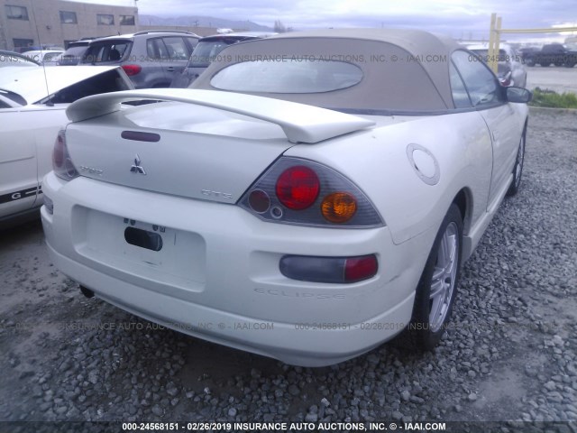 4A3AE75H05E001654 - 2005 MITSUBISHI ECLIPSE SPYDER GTS WHITE photo 4