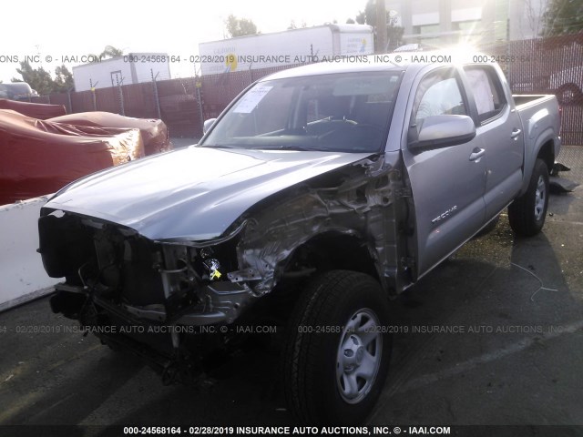 5TFAX5GN0GX065303 - 2016 TOYOTA Tacoma DOUBLE CAB/SR/SR5 SILVER photo 2