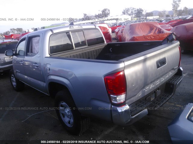 5TFAX5GN0GX065303 - 2016 TOYOTA Tacoma DOUBLE CAB/SR/SR5 SILVER photo 3