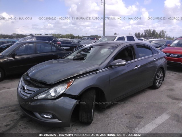 5NPEC4AB4DH636417 - 2013 HYUNDAI SONATA SE/LIMITED GRAY photo 2