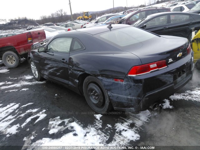 2G1FB1E38F9249134 - 2015 CHEVROLET CAMARO LS BLUE photo 3