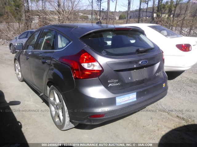 1FADP3N25EL367187 - 2014 FORD FOCUS TITANIUM SILVER photo 3