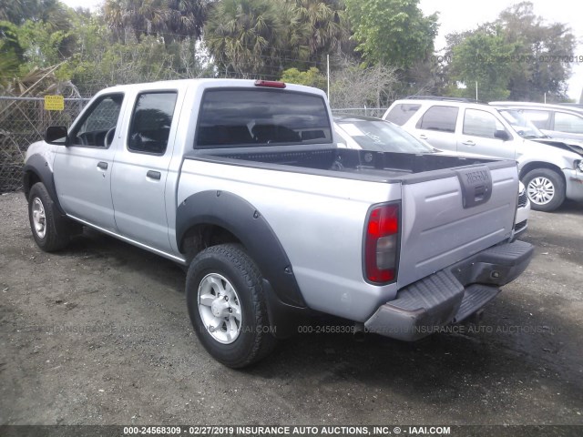 1N6ED27T51C338514 - 2001 NISSAN FRONTIER CREW CAB XE/CREW CAB SE SILVER photo 3