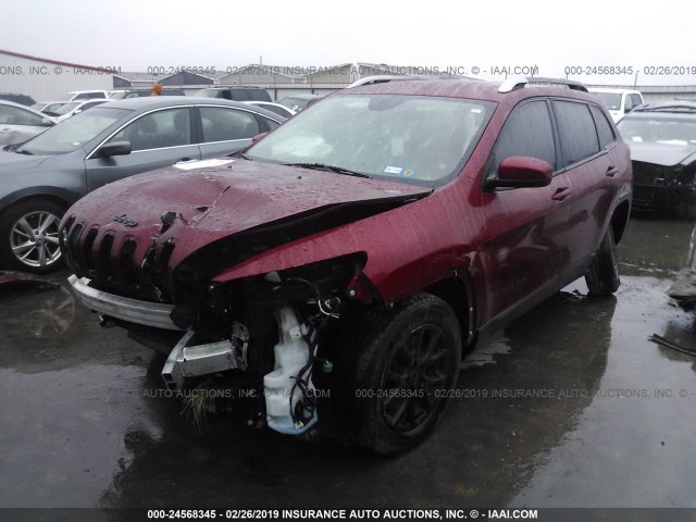 1C4PJLCSXEW170493 - 2014 JEEP CHEROKEE LATITUDE RED photo 2