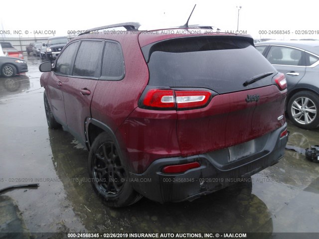 1C4PJLCSXEW170493 - 2014 JEEP CHEROKEE LATITUDE RED photo 3