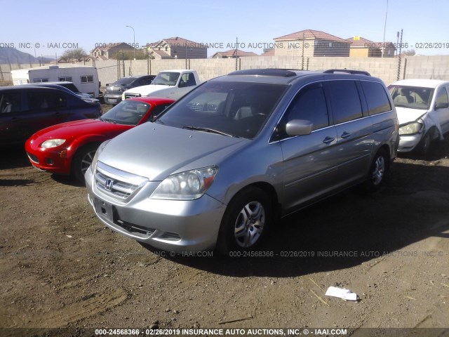 5FNRL38676B090993 - 2006 HONDA ODYSSEY EXL BLUE photo 2