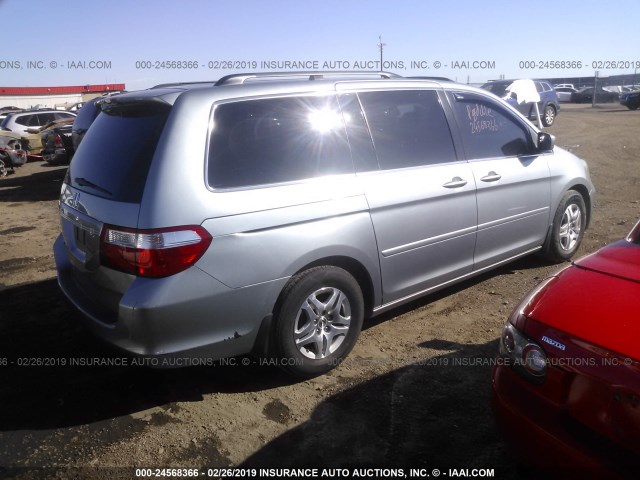 5FNRL38676B090993 - 2006 HONDA ODYSSEY EXL BLUE photo 4