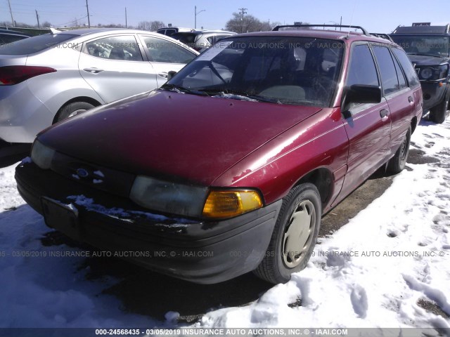 1FAPP15J4PW346115 - 1993 FORD ESCORT LX RED photo 2