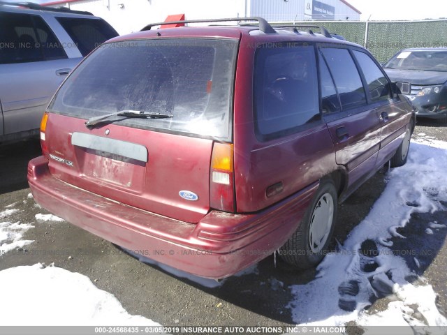 1FAPP15J4PW346115 - 1993 FORD ESCORT LX RED photo 4